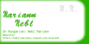 mariann nebl business card